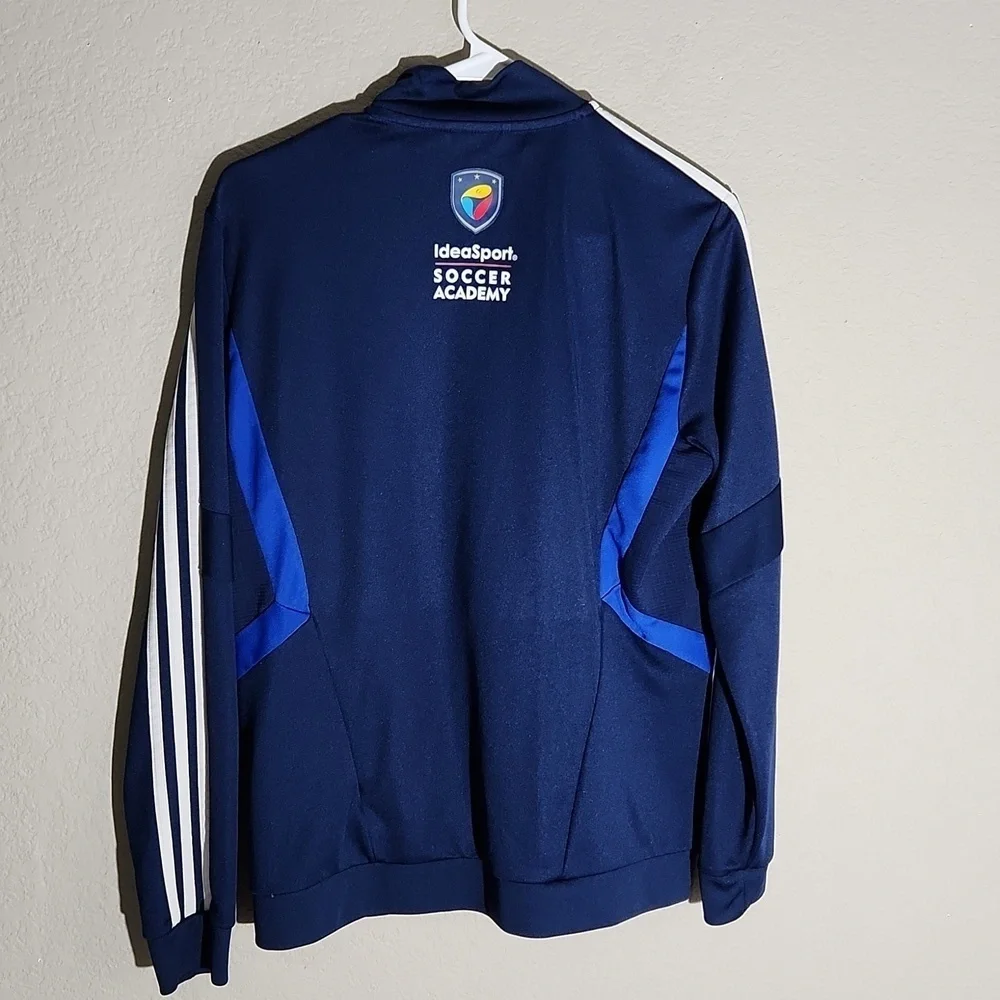 Adidas Idea Sport Soccer Academy Jacket Size L Blue White Blokecore